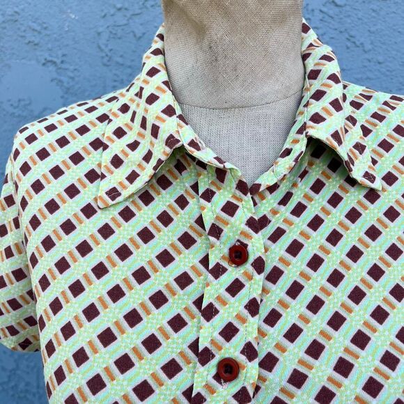 90s top 70s style Grunge Womens Small Blouse - Picture 2 of 7